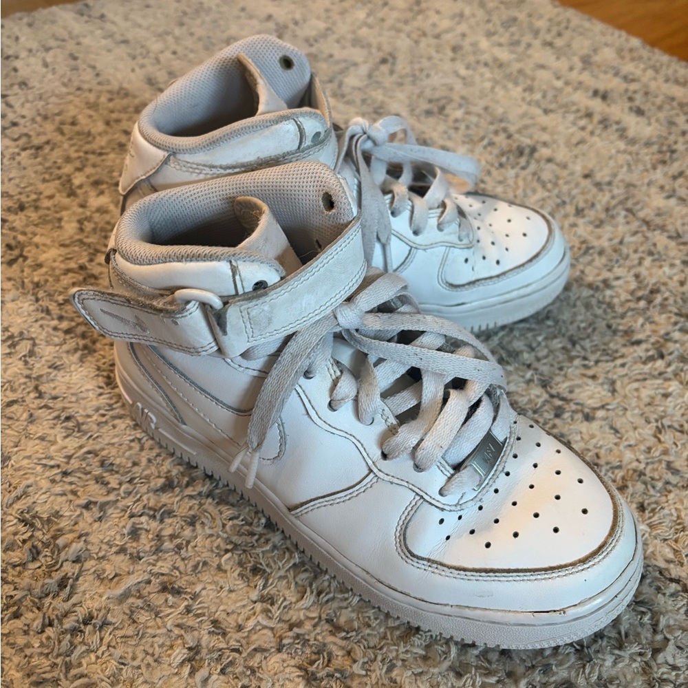 Nike Kids Air Force 1s size 4 White High-Top Sneakers